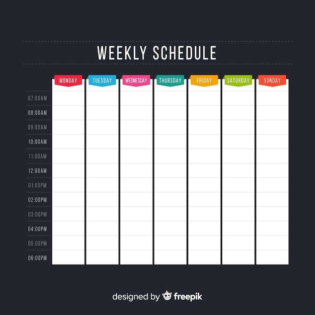 weekly work calendar template