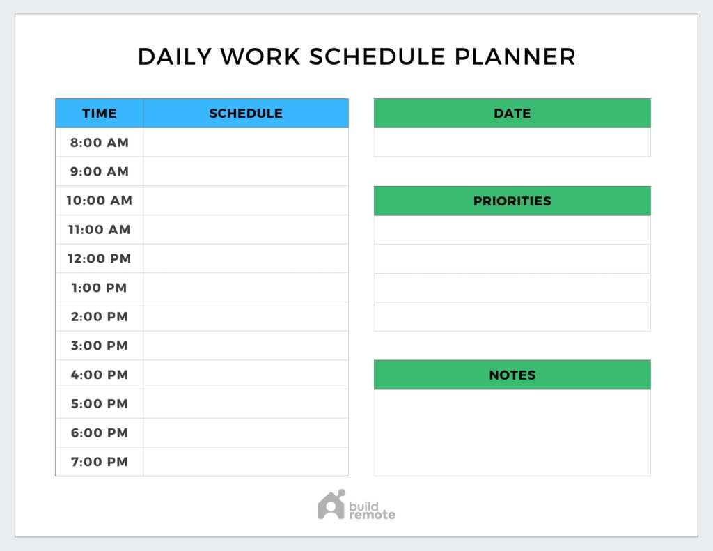 weekly work calendar template