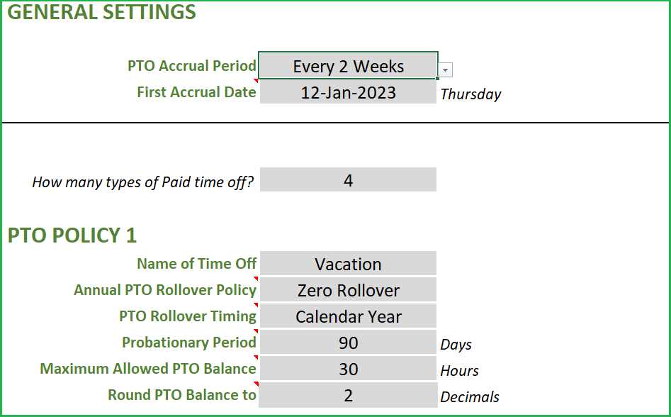 pto calendar template