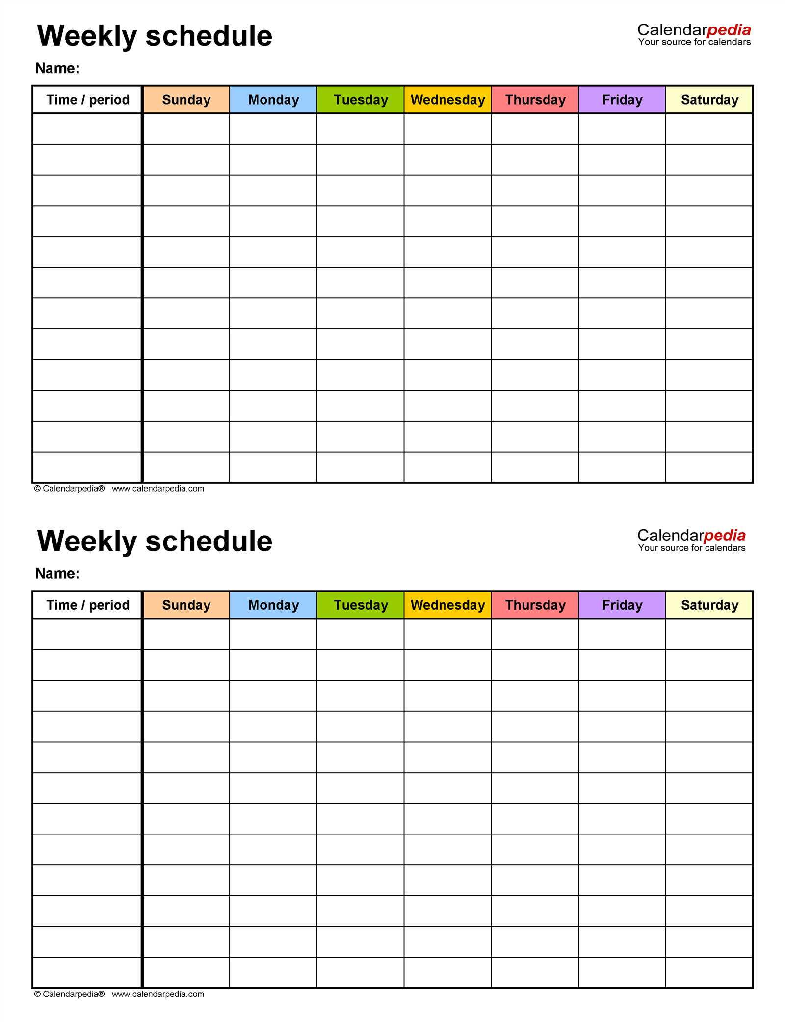 work calendar template