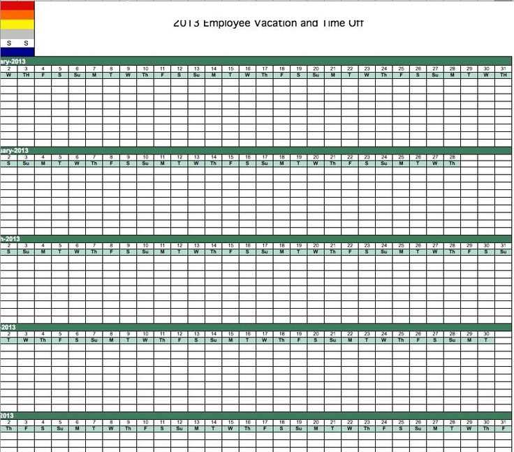 work vacation calendar template