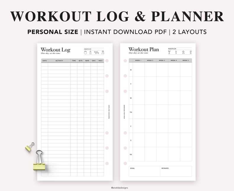 workout calendar template