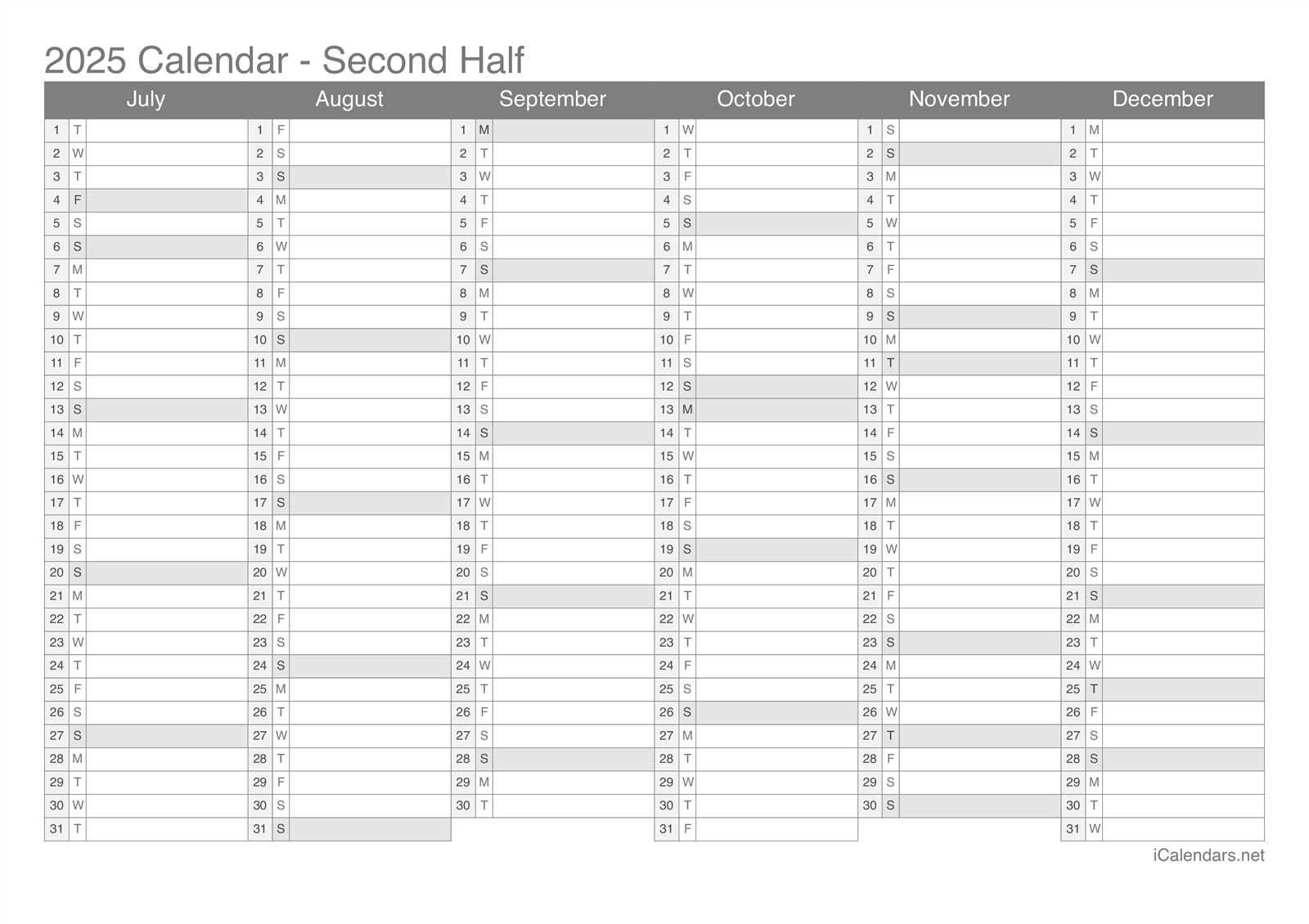 2025 shift calendar template