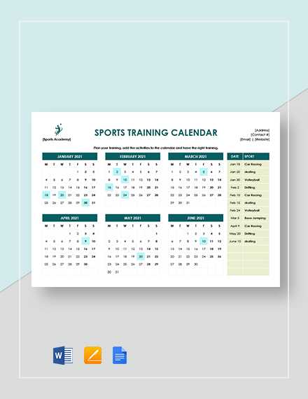 army yearly training calendar template