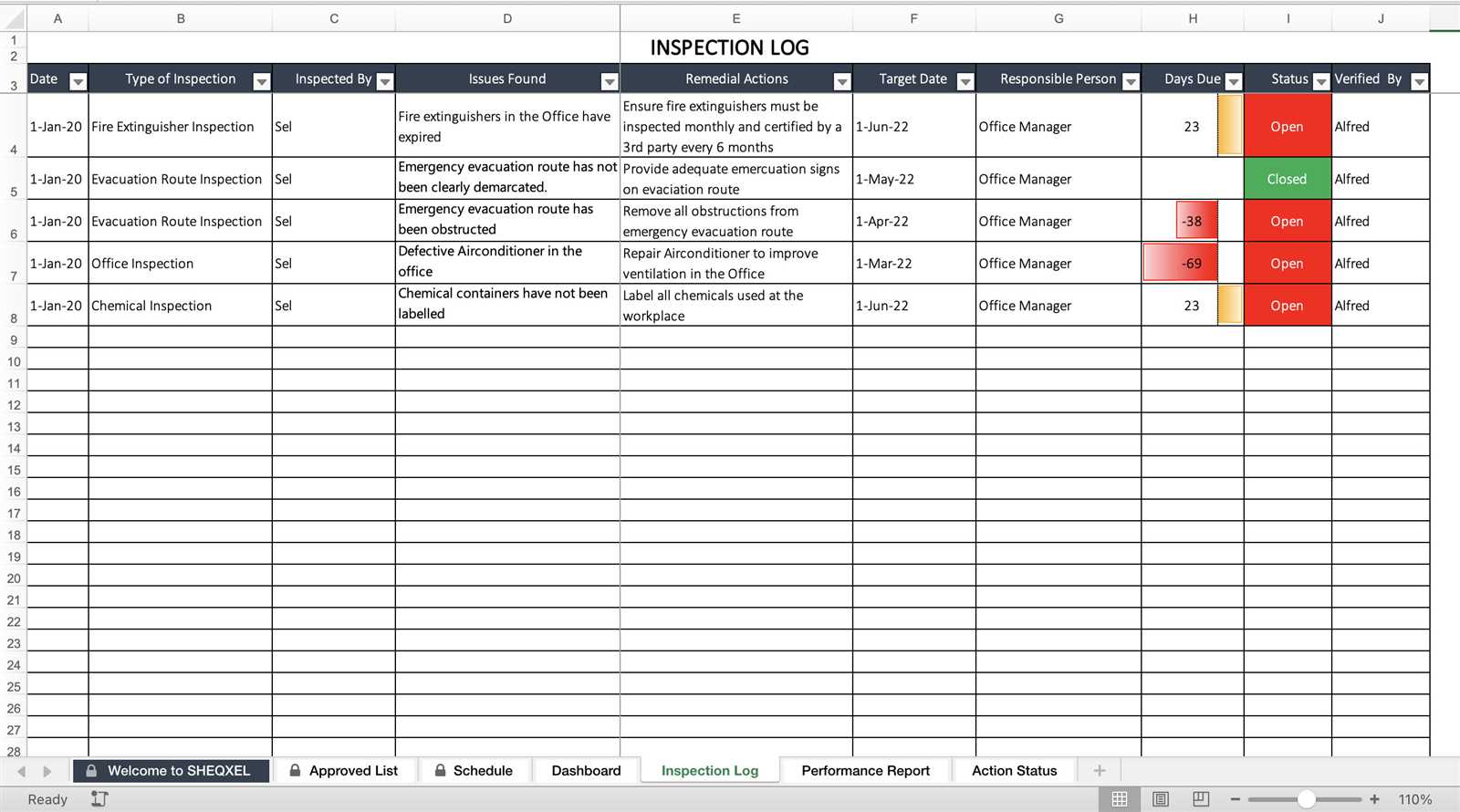 safety calendar template