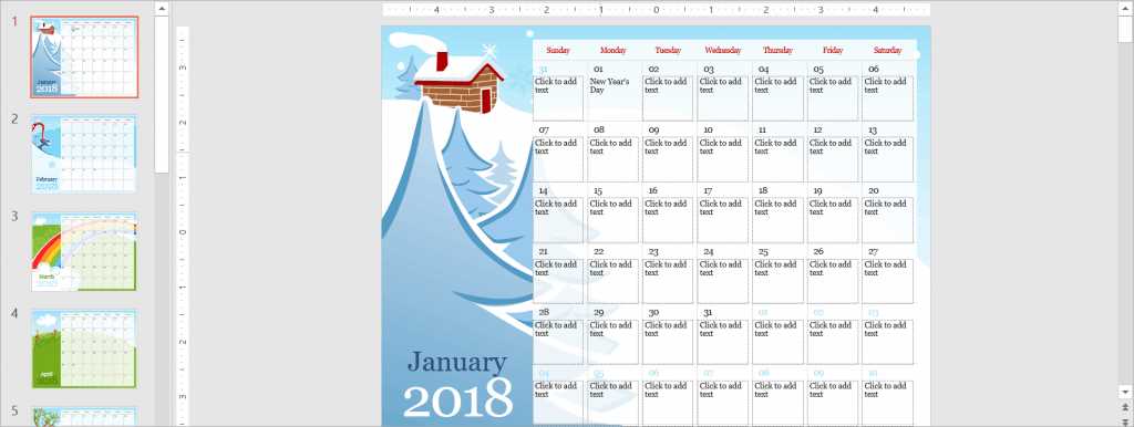 does powerpoint have a calendar template