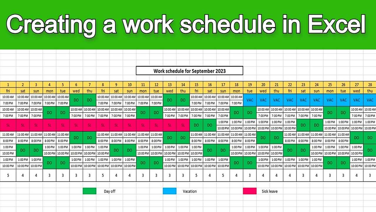 yearly work schedule calendar template