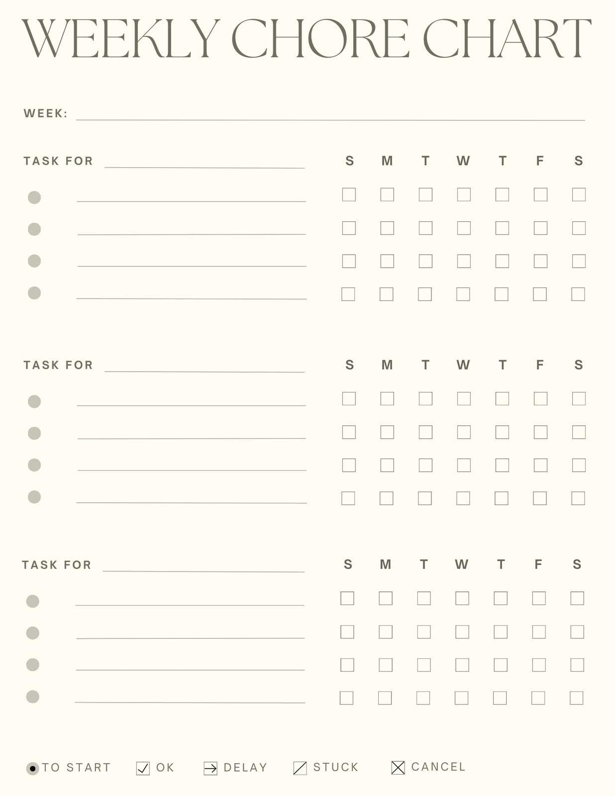 calendar chore chart template
