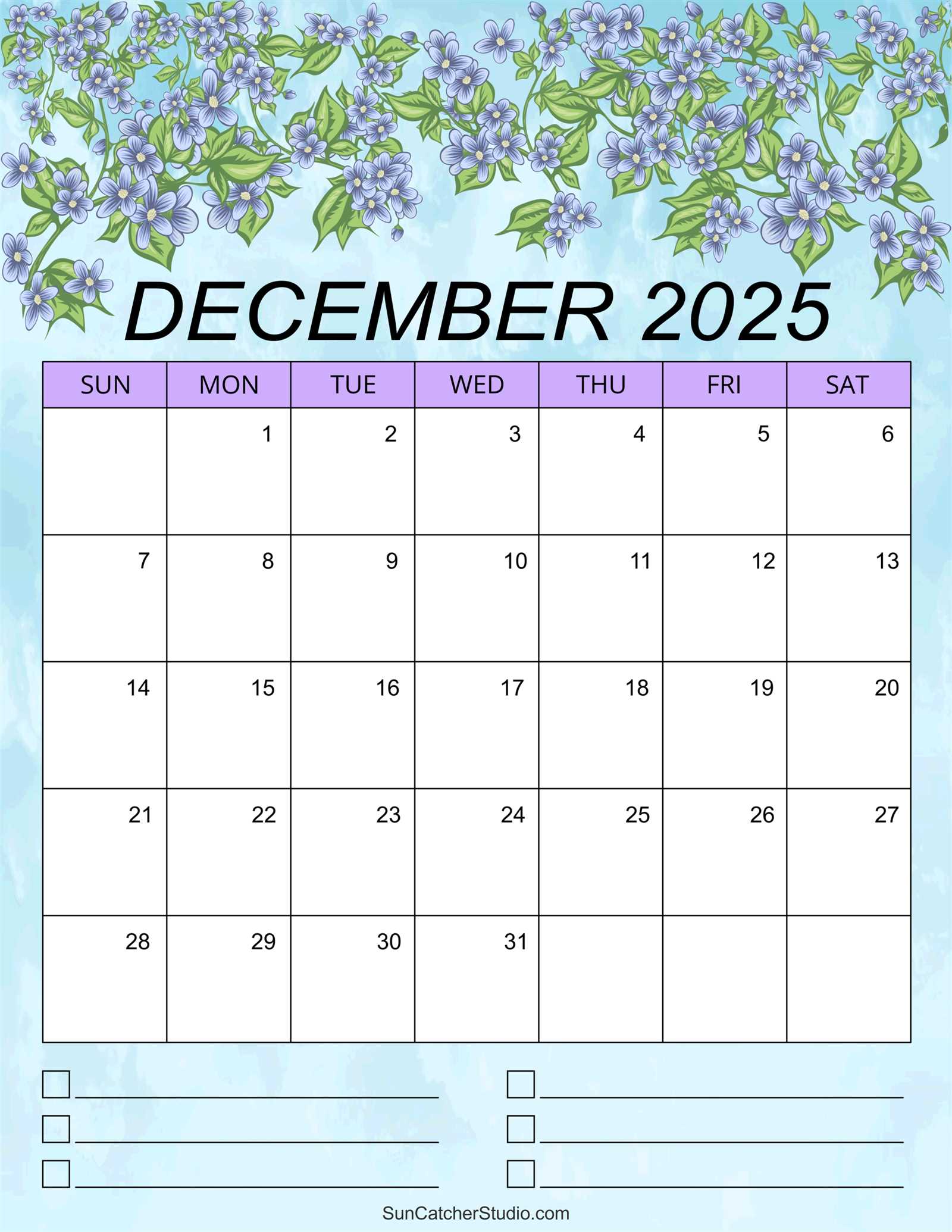 template of december 2025 calendar