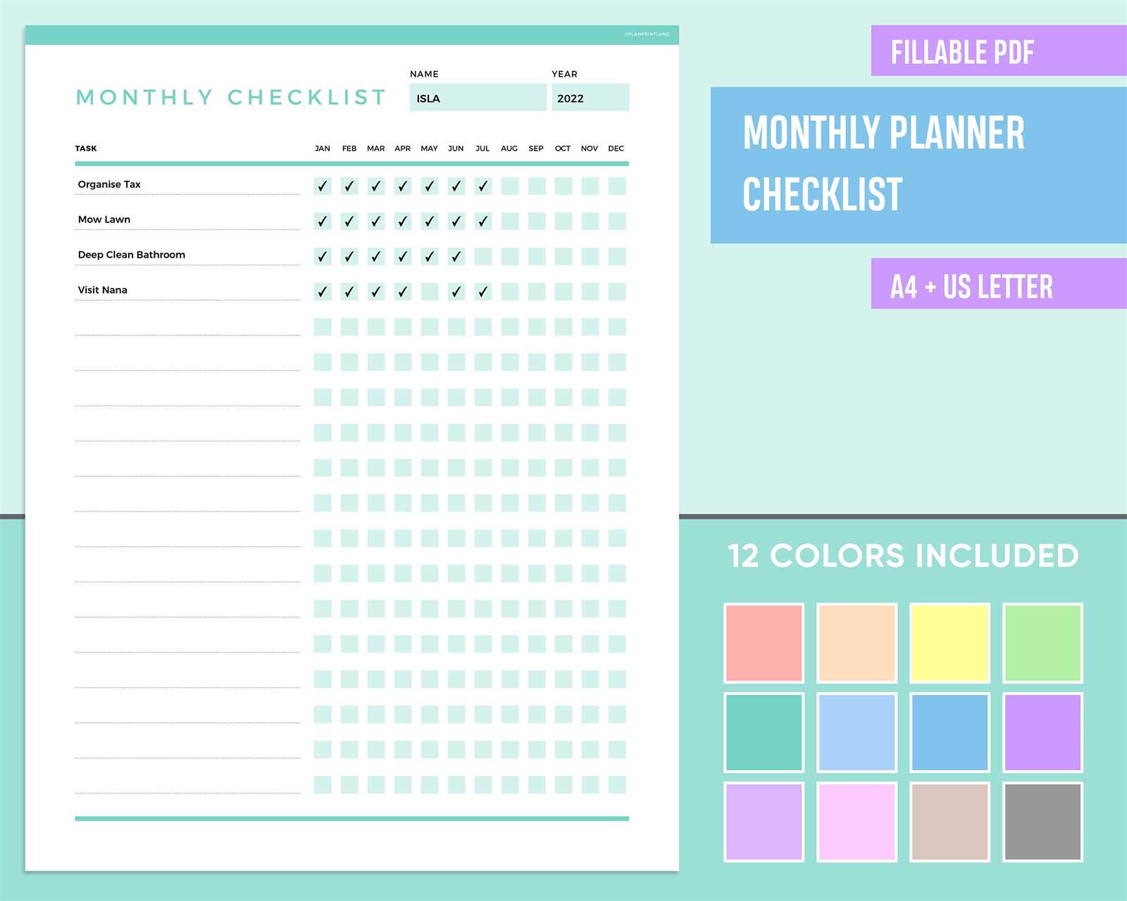 calendar checklist template