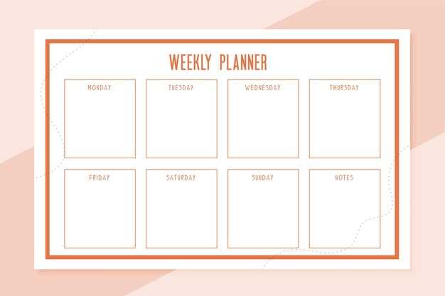 weekly planning calendar template