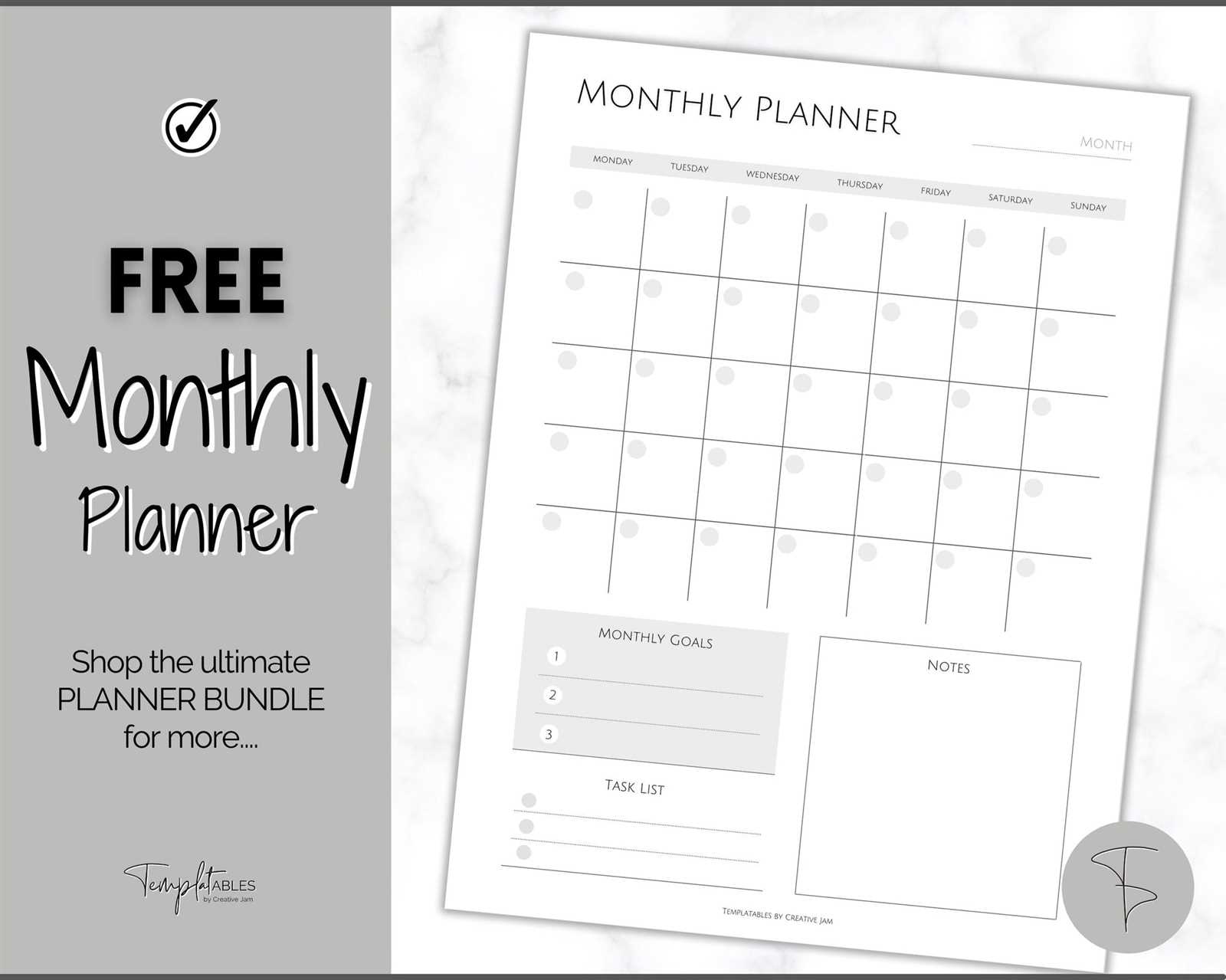 printable undated calendar template