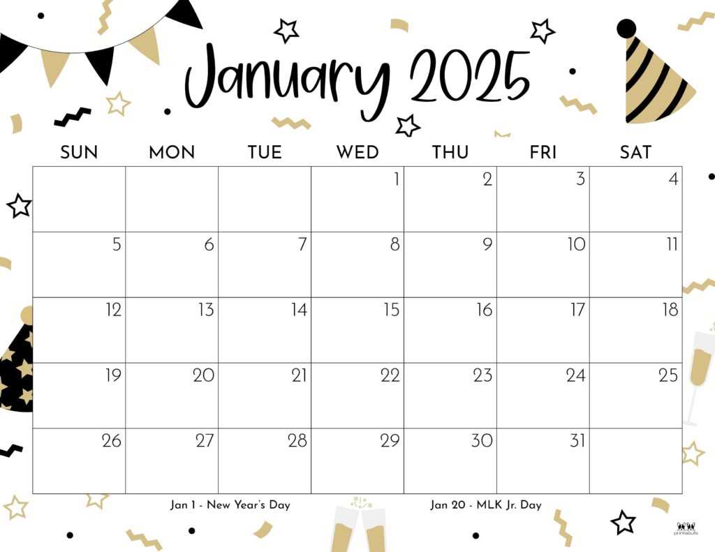 calendar templates january 2025