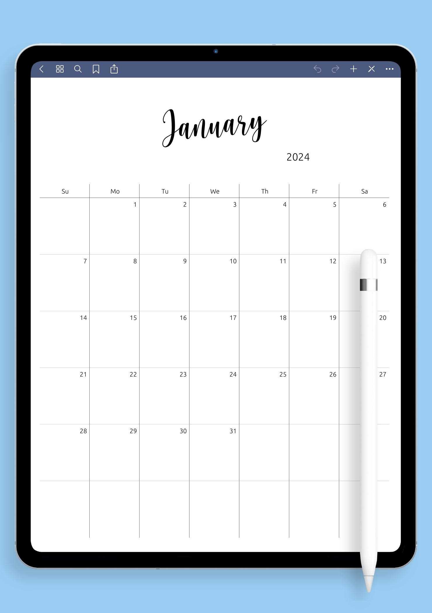 minimalist calendar template