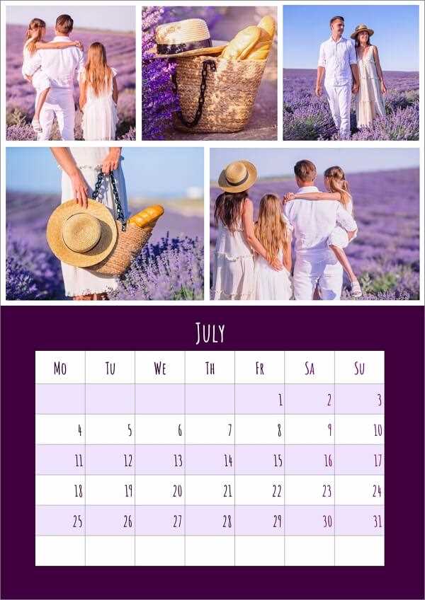 family photo calendar template