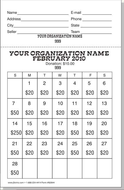 free calendar raffle template