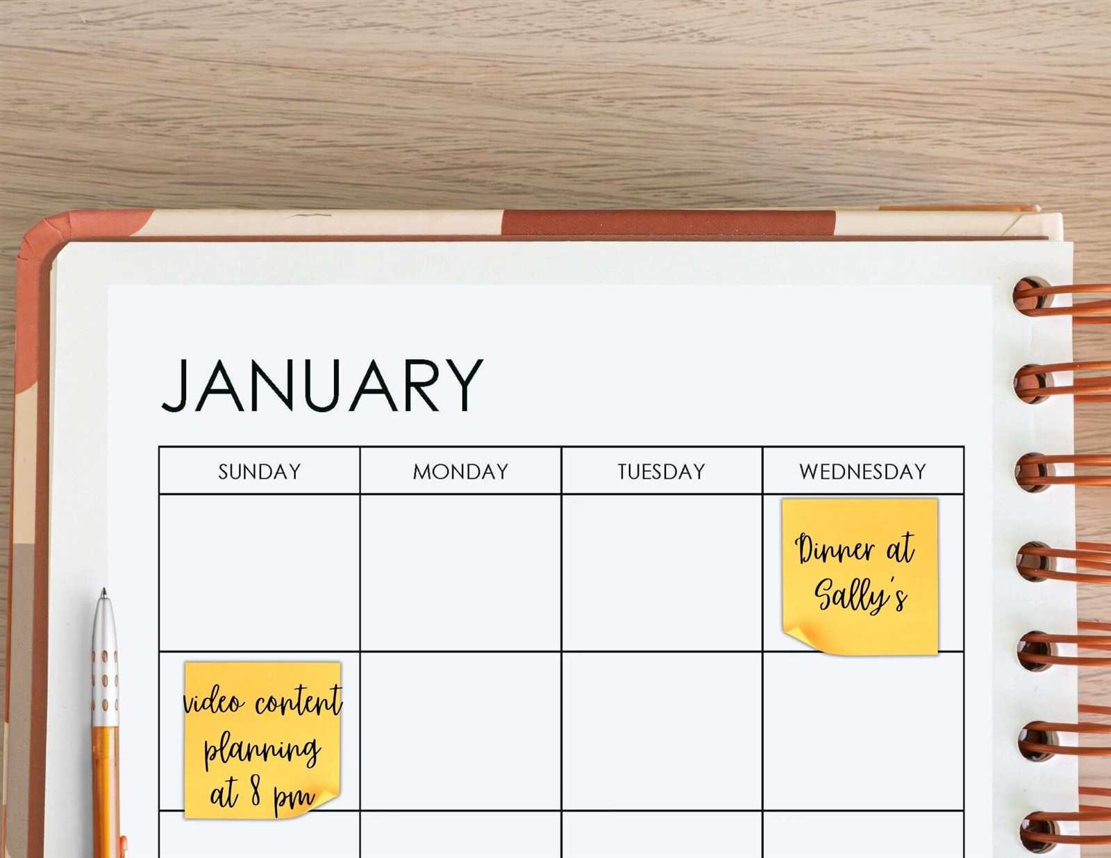 two page per month calendar template