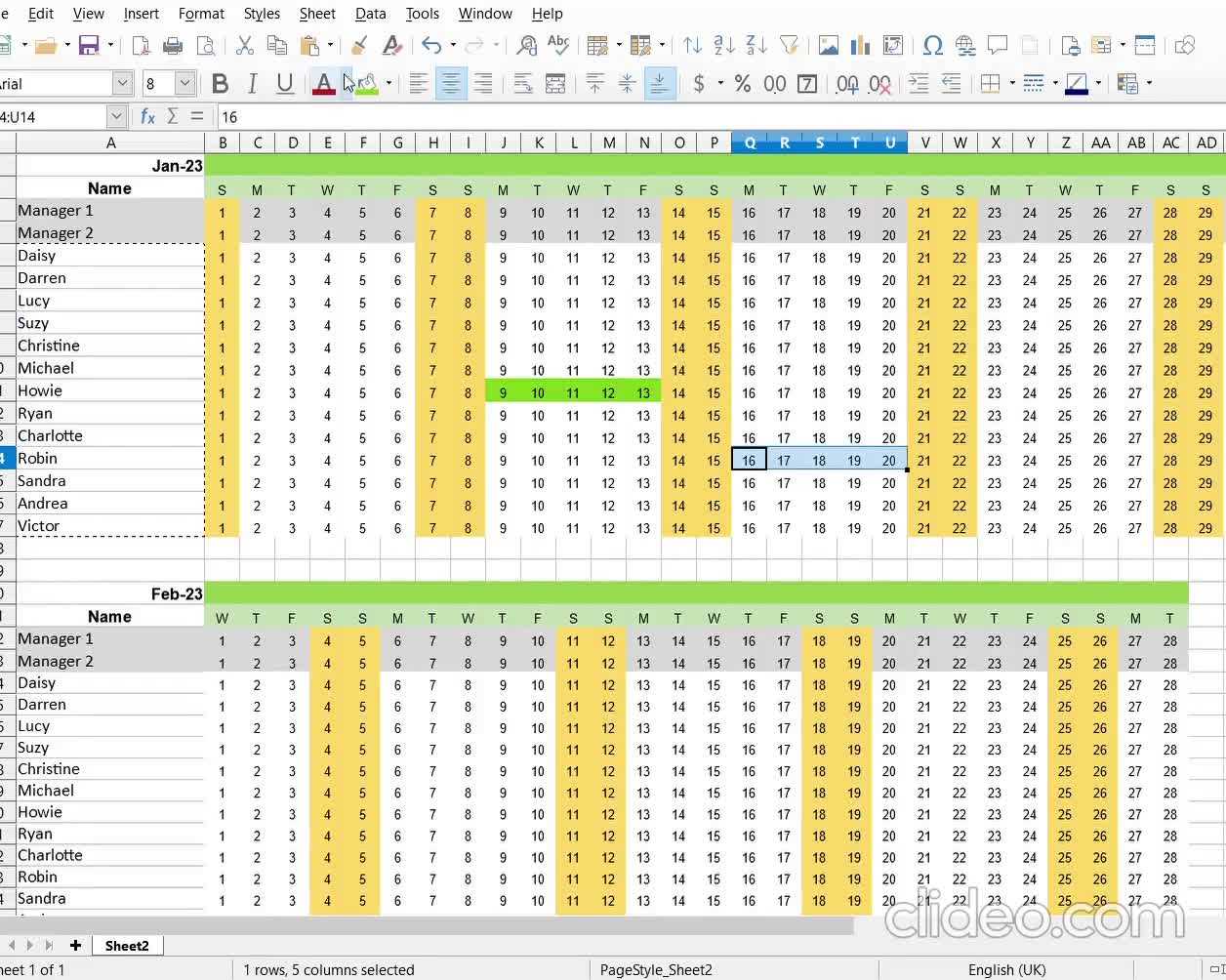 employee vacation calendar template 2025