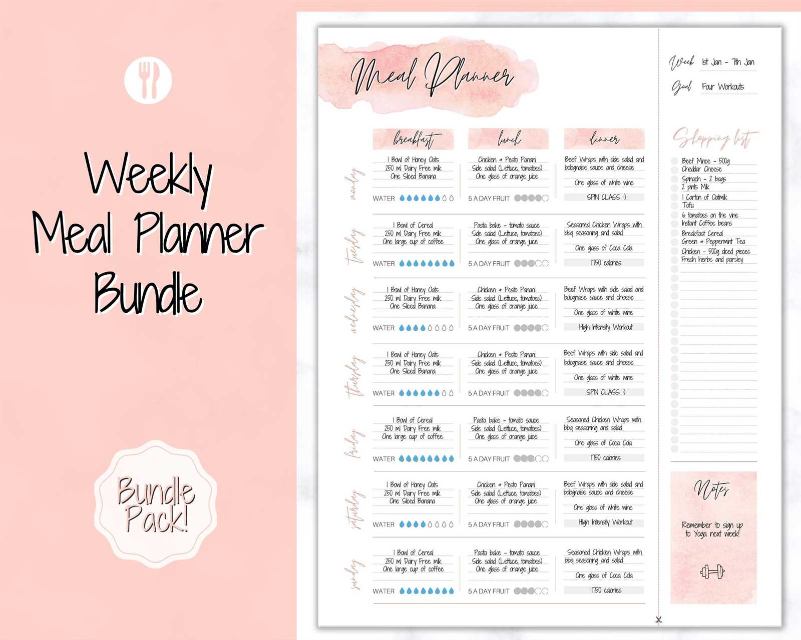 monthly menu planning calendar template