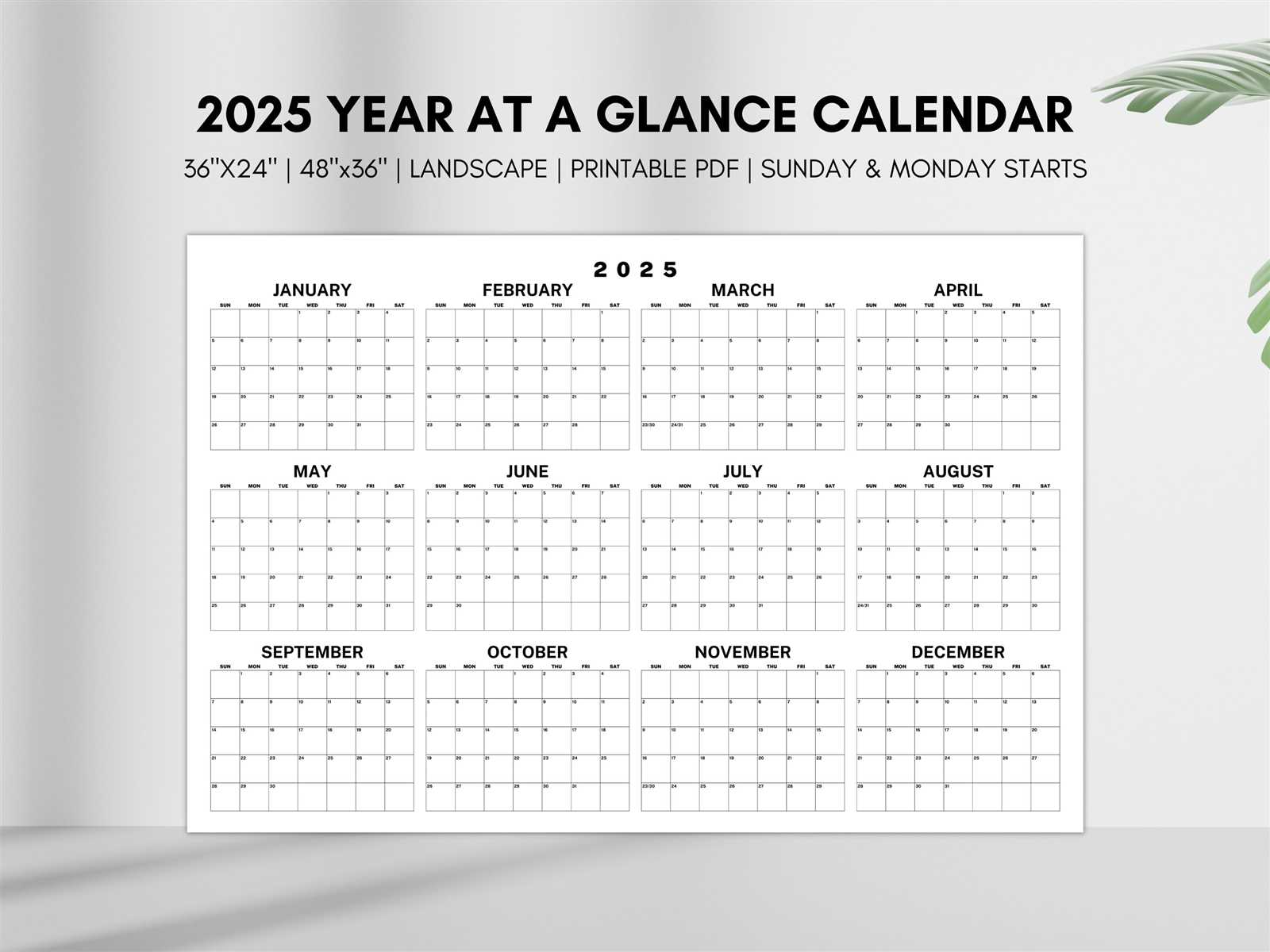 year 2025 calendar template