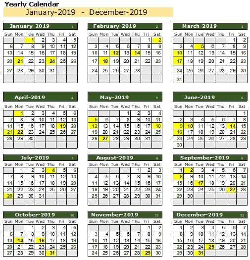 year template calendar