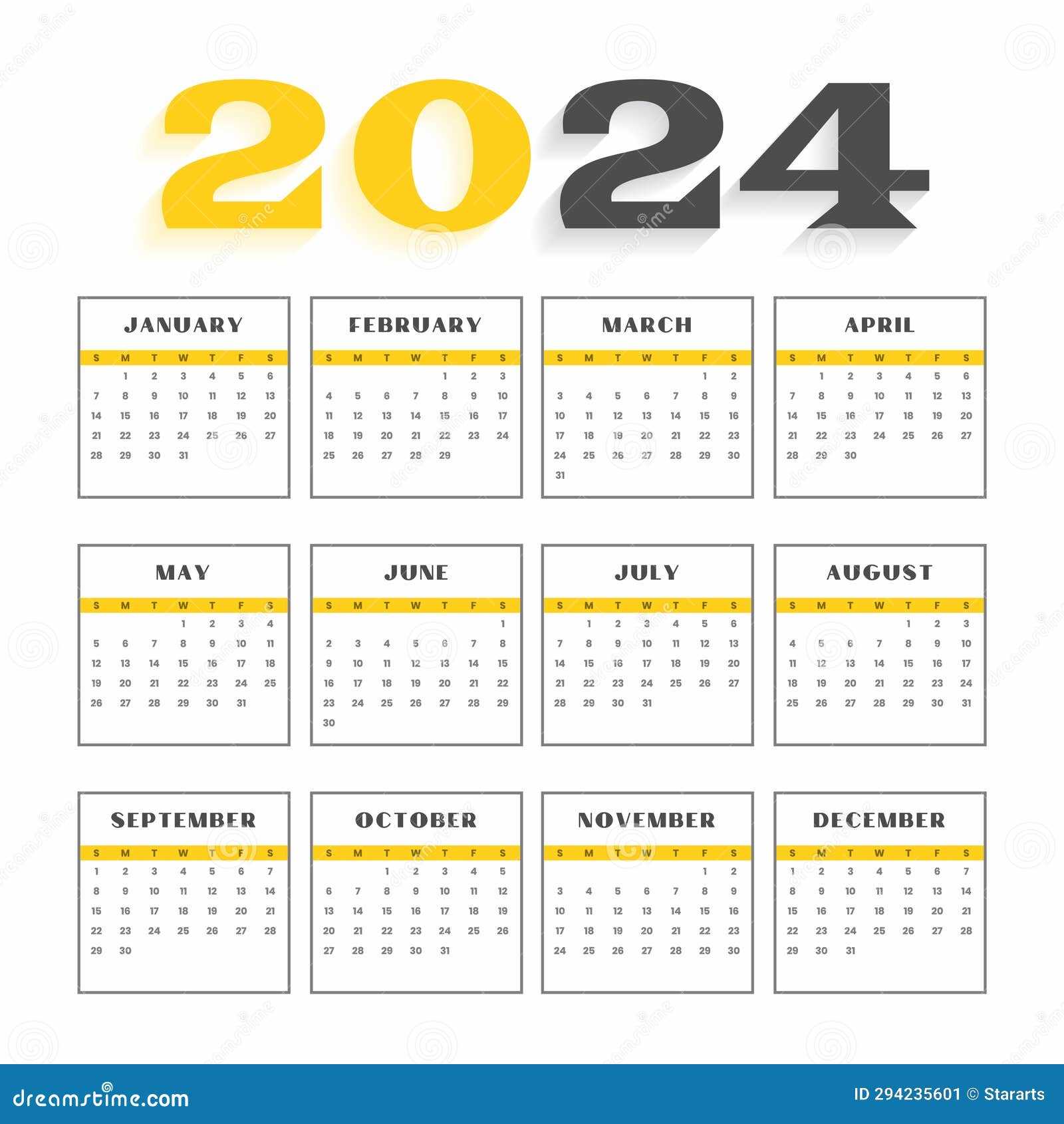 yearly calendar of events template