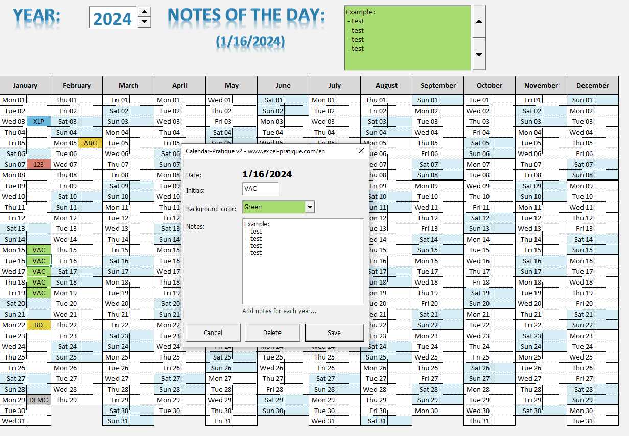 yearly calendar spreadsheet template