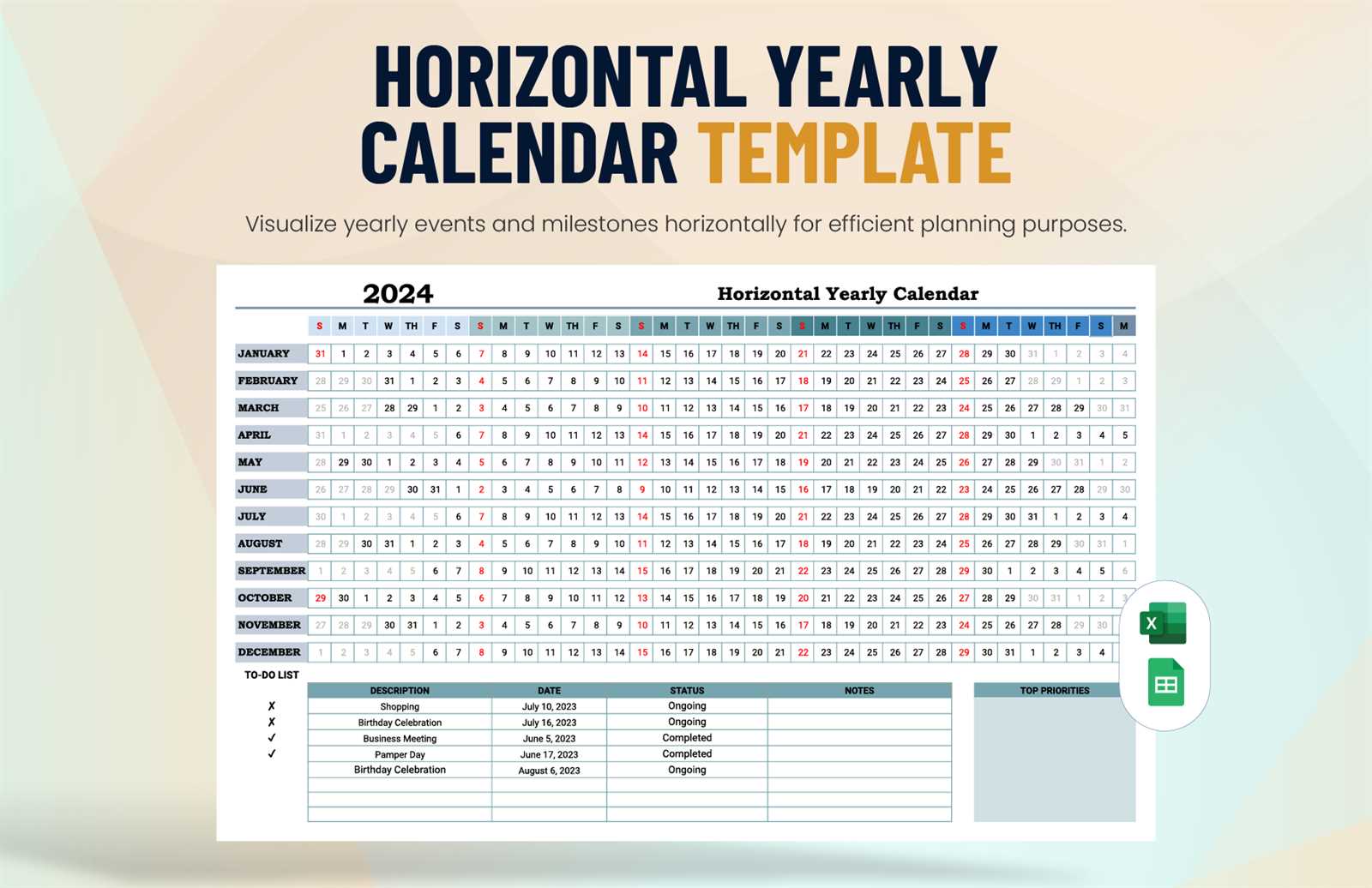 yearly calendar template