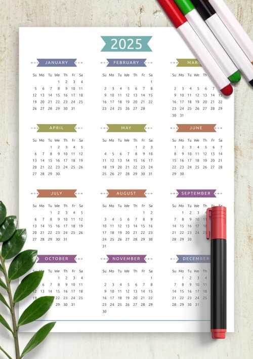 yearly calendar templates 2025