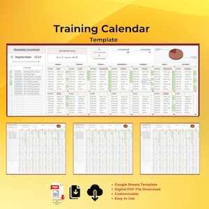 yearly training calendar template