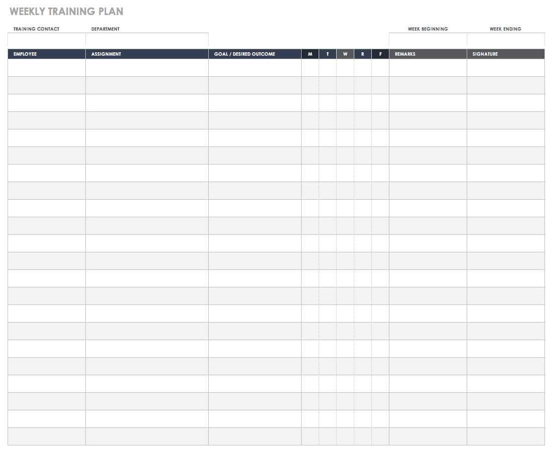 yearly training calendar template