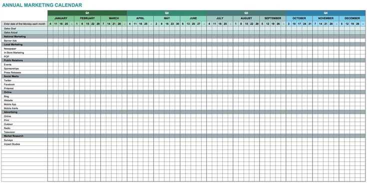 yearly work schedule calendar template