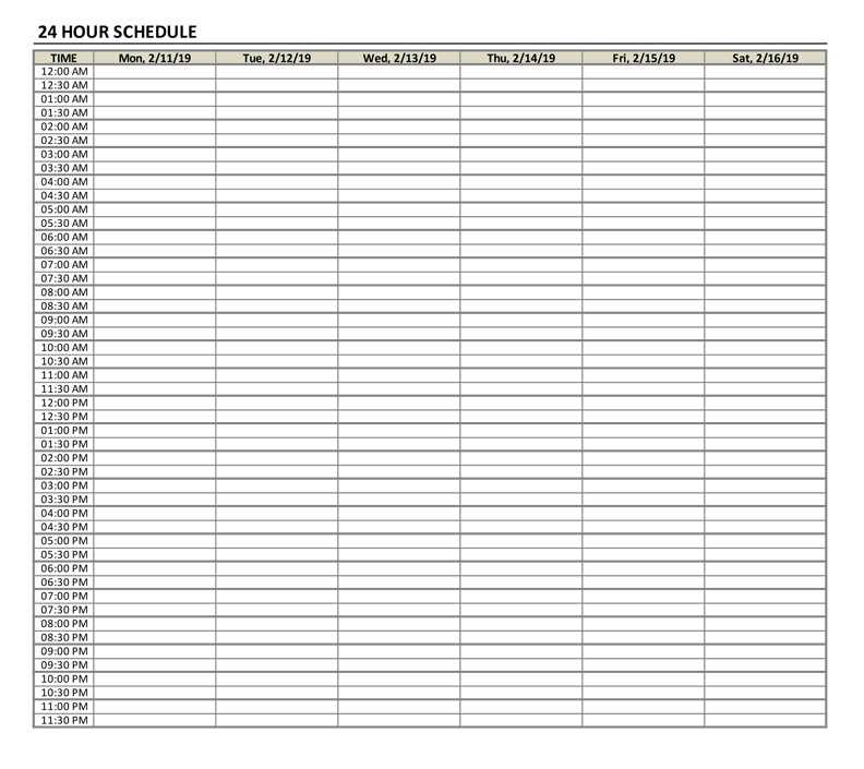 time box calendar template