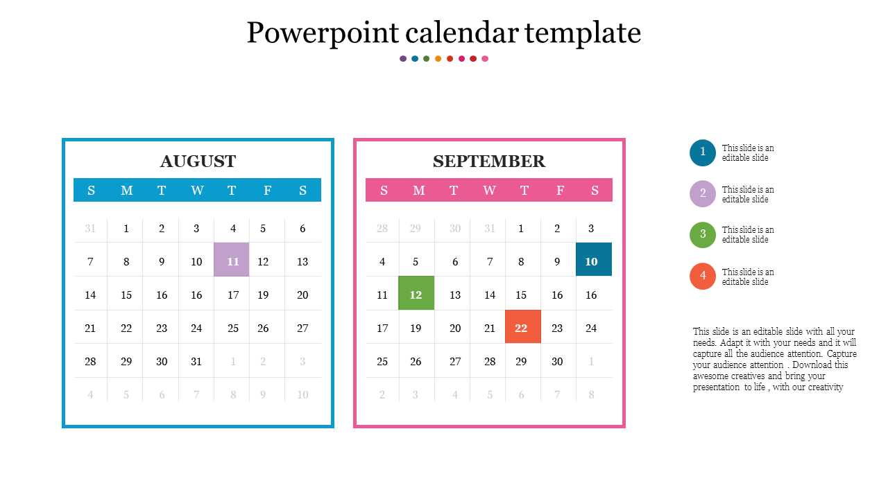 template powerpoint calendar