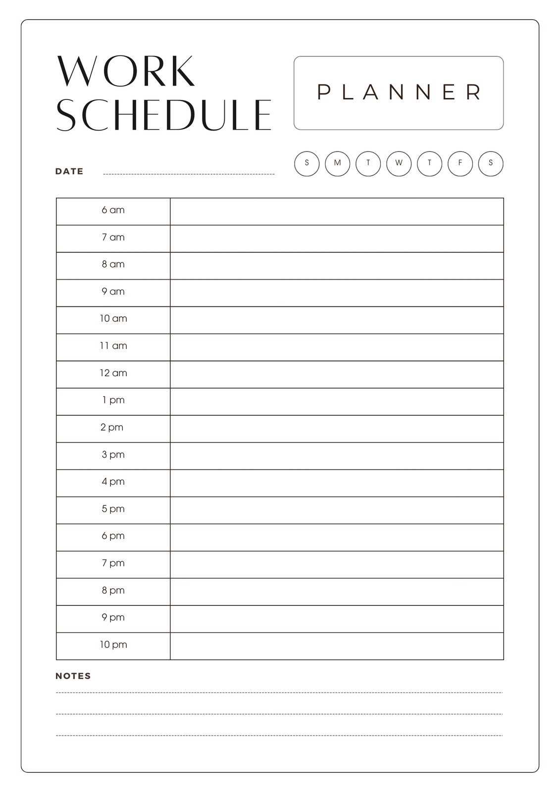 work calendar template