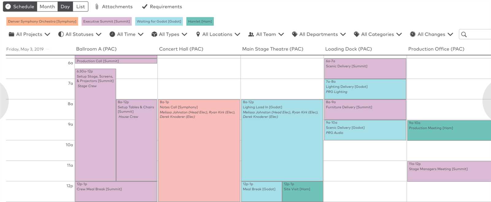 theatre production calendar template