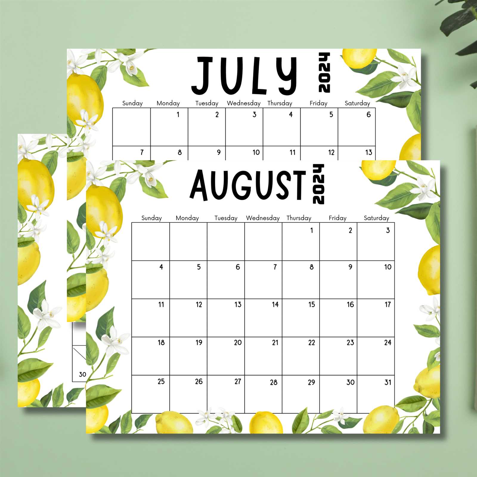 july calendar template printable