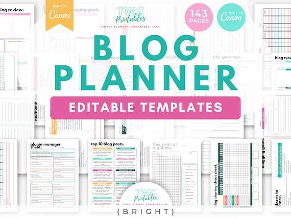 blogging calendar template