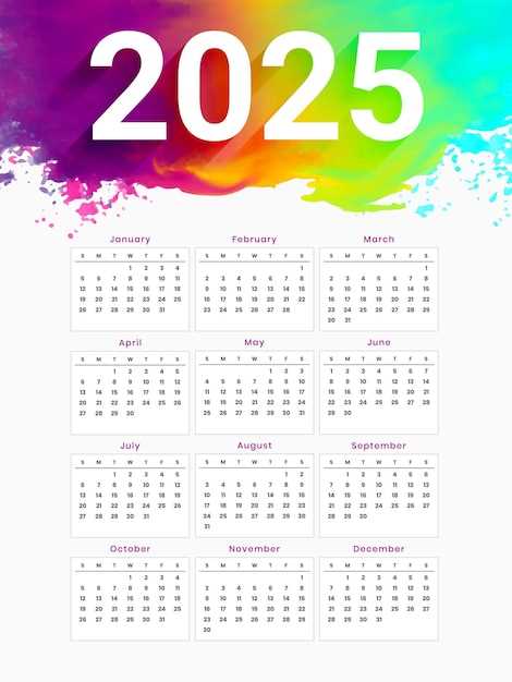 2025 wall calendar template