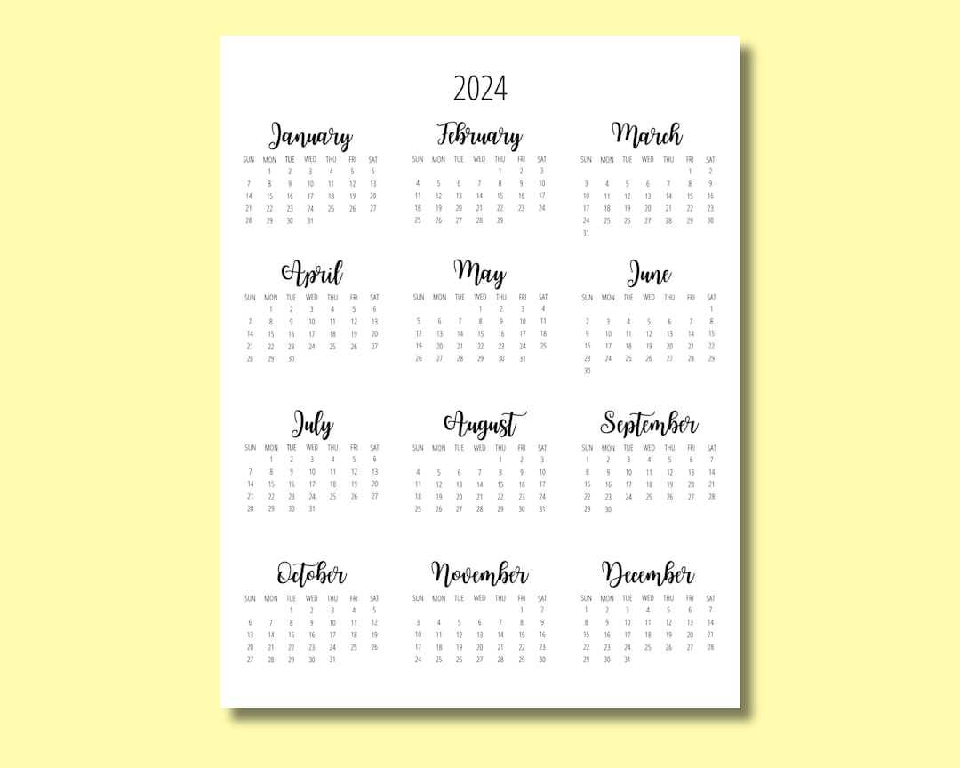 8 x 11 calendar template