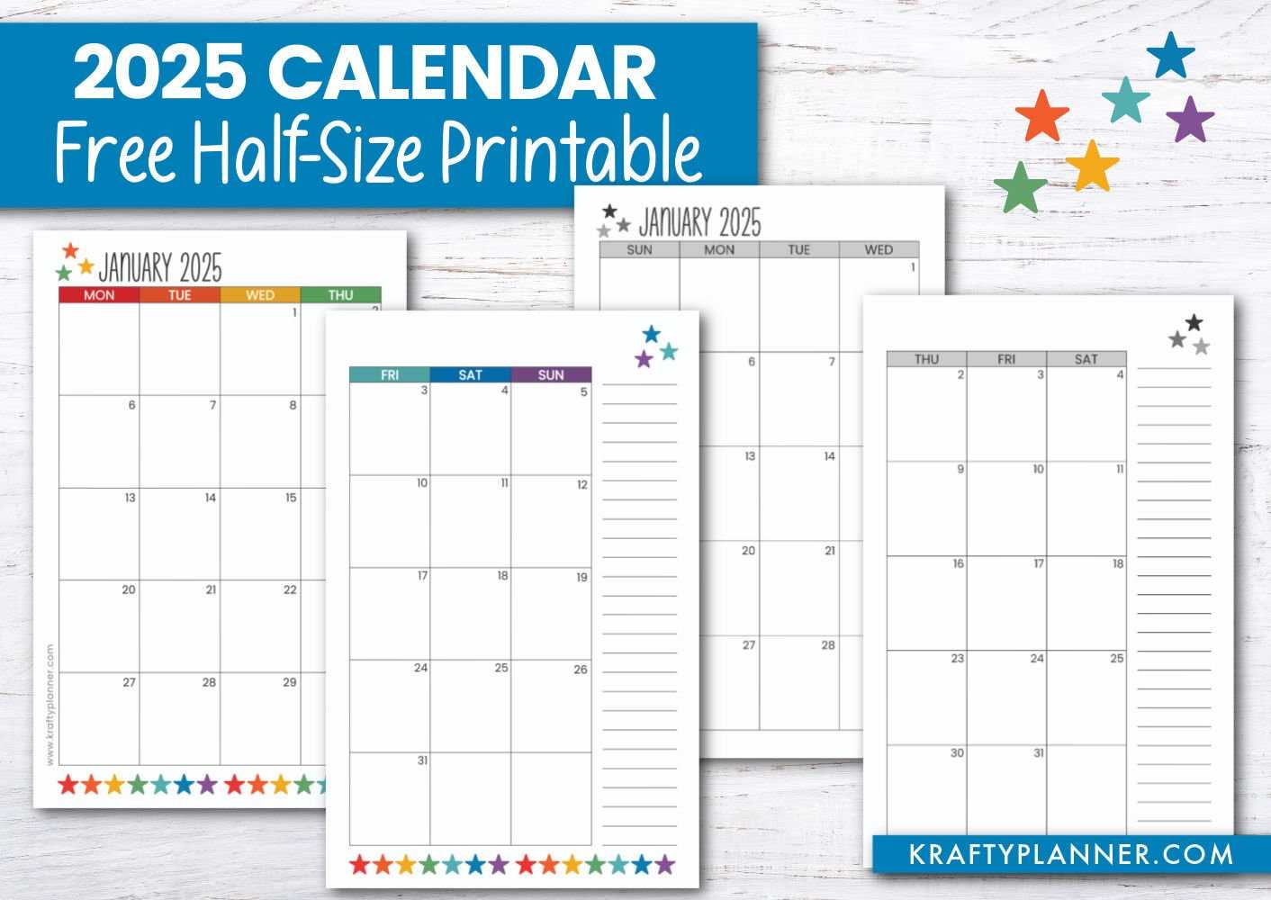 free large print calendar template