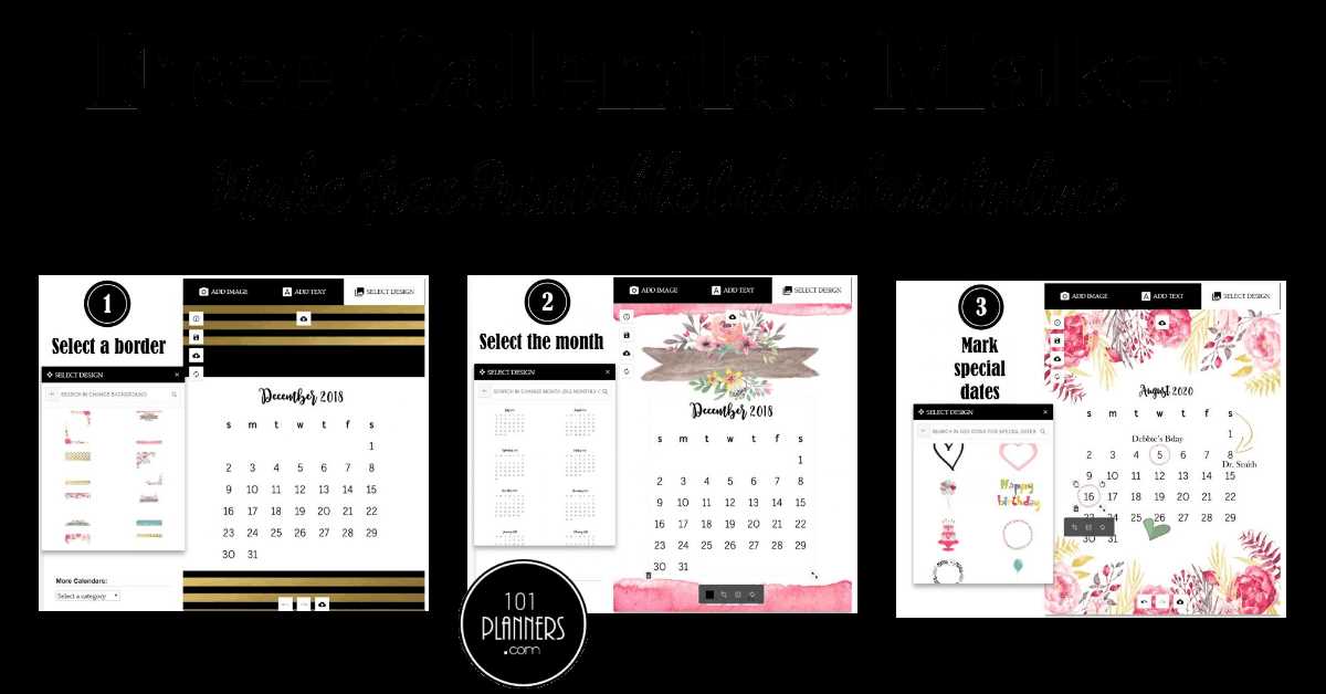 free calendar making templates