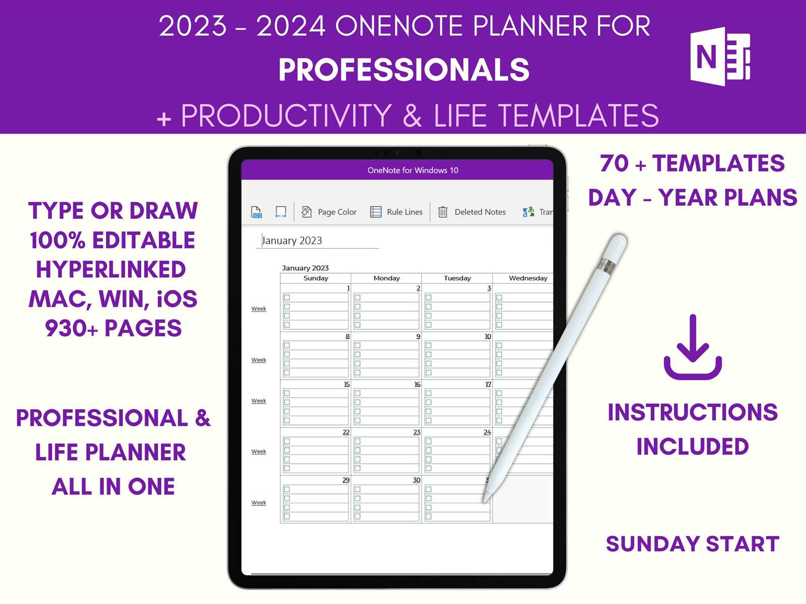 calendar template onenote