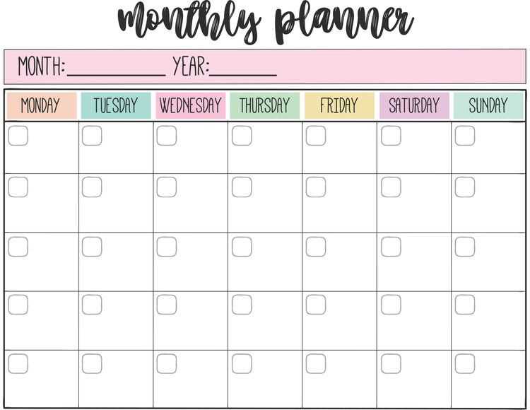 monthly and weekly calendar template