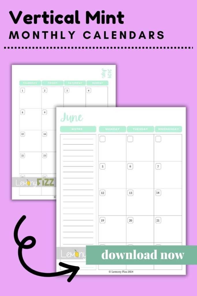 calendar template june