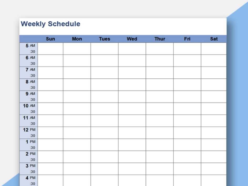 seven day calendar template