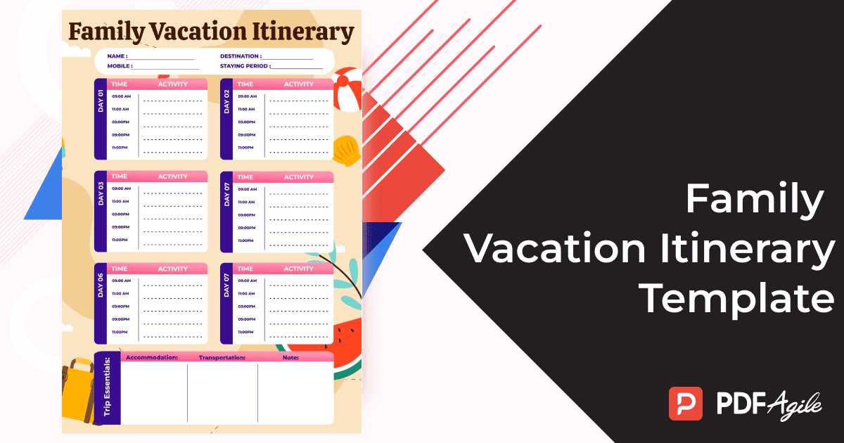 family vacation calendar template