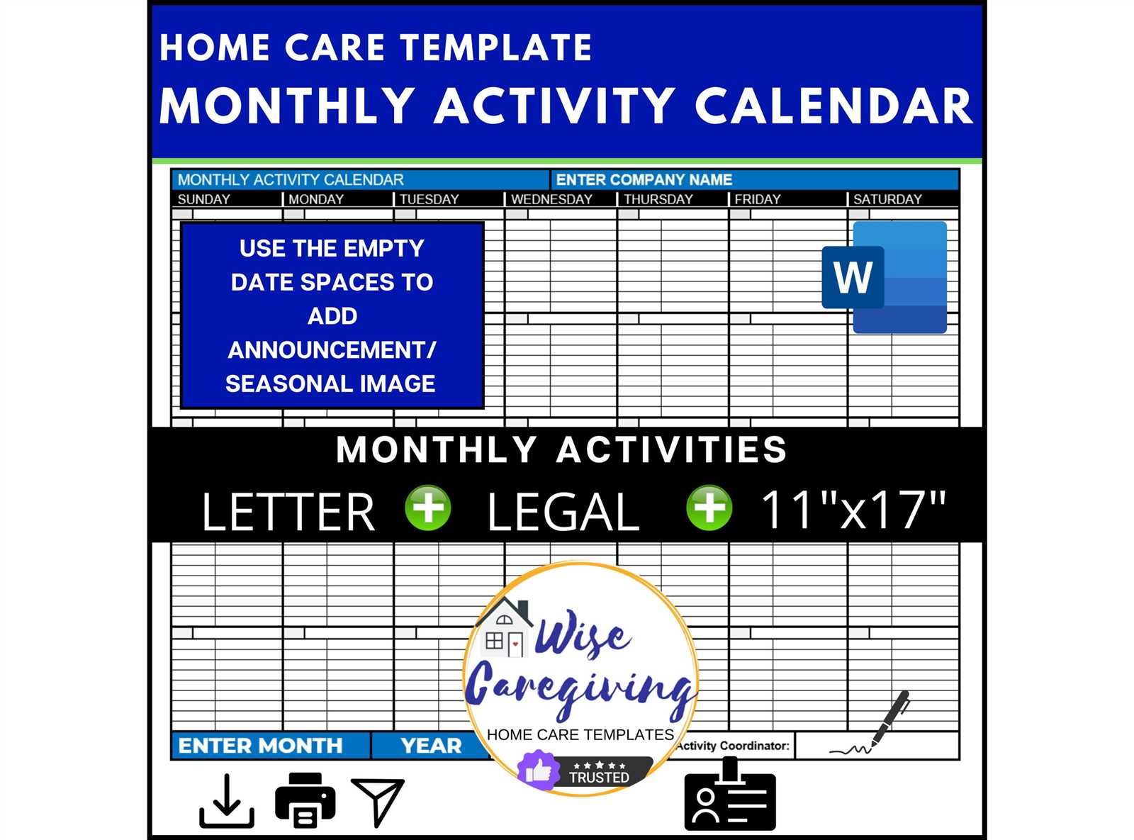 calendar of activity template