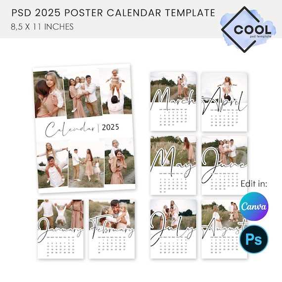 calendar template 2025 photoshop