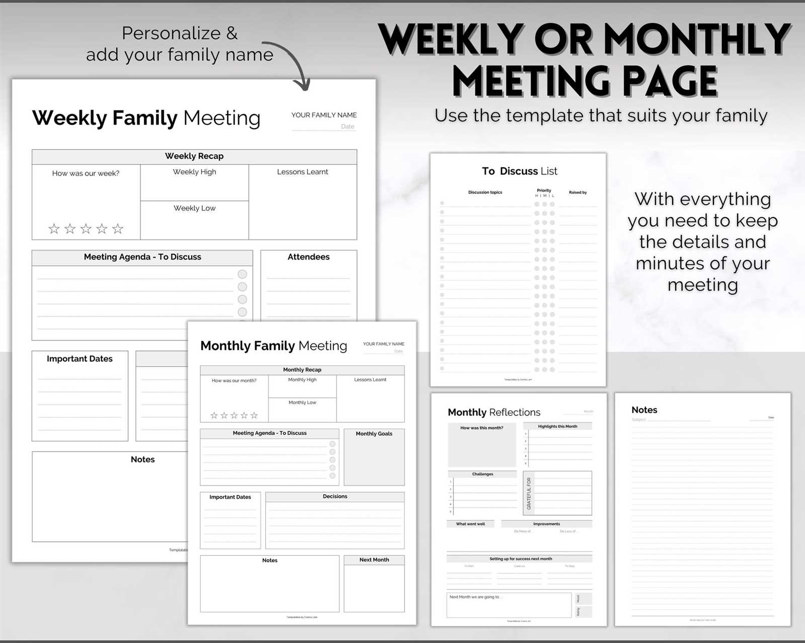 meeting calendar template